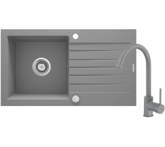 Zlewozmywak Deante ZQZBS113 Granitowy Szary metalik