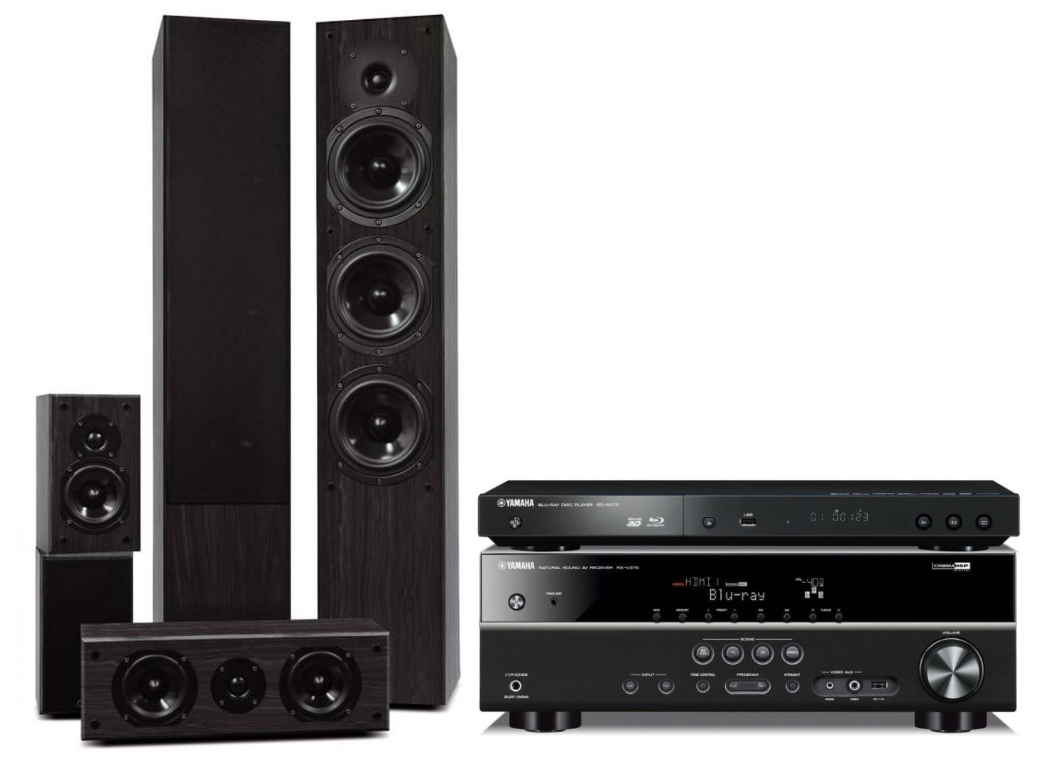 Zestaw kina Yamaha BD-S473B, RX-V375B, Prism Audio Onyx 200 (czarny)