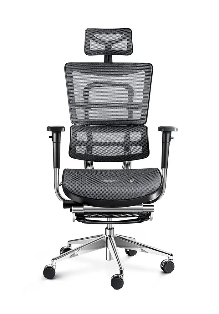 Fotel Diablo Chairs V-Master Normal Size Biurowy do 150kg Tkanina Czarno-szary