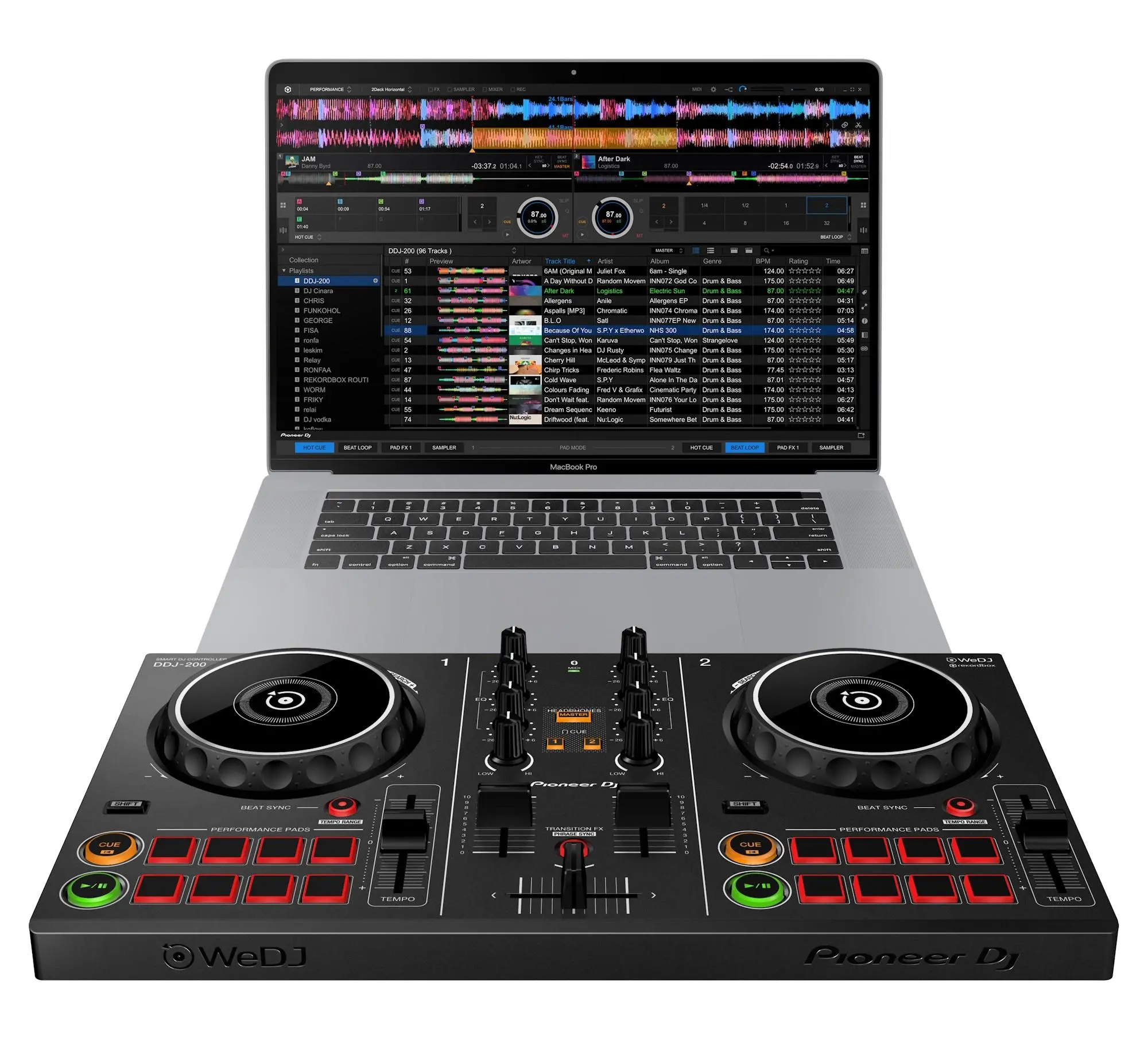 Pioneer DJ DDJ-200 Bluetooth コントローラー Pioneer DDJ-200 – kontroler wejścia Bluetooth dla DJ-ów ze