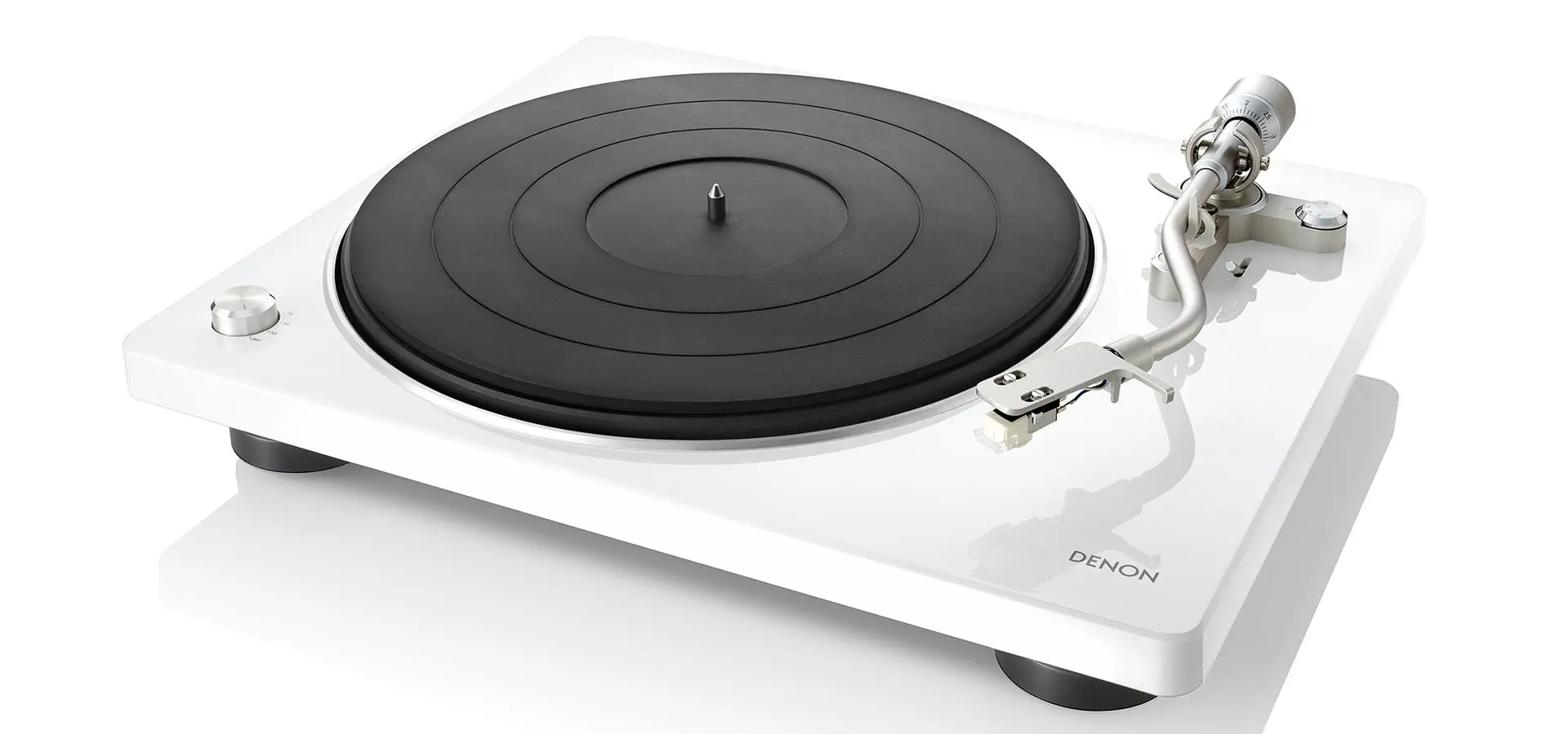 Gramofon Denon DP-400 Manualny Napęd paskowy Przedwzmacniacz Biały