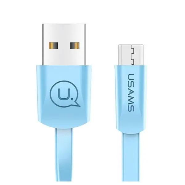 Kabel USAMS płaski U2 microUSB US-SJ201 Niebieski