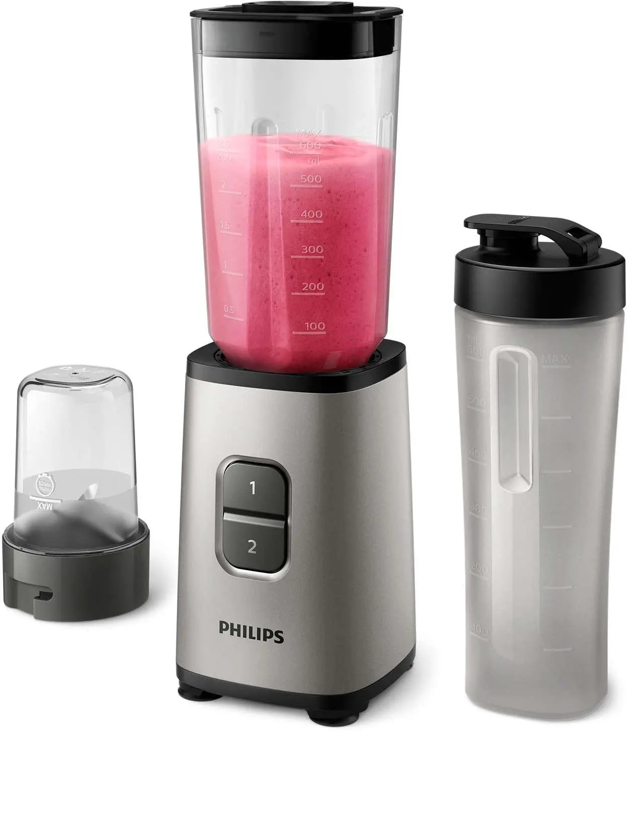 Multiblender Philips Daily Collection Miniblender HR2604/80 1l Rozdrabniacz Butelka