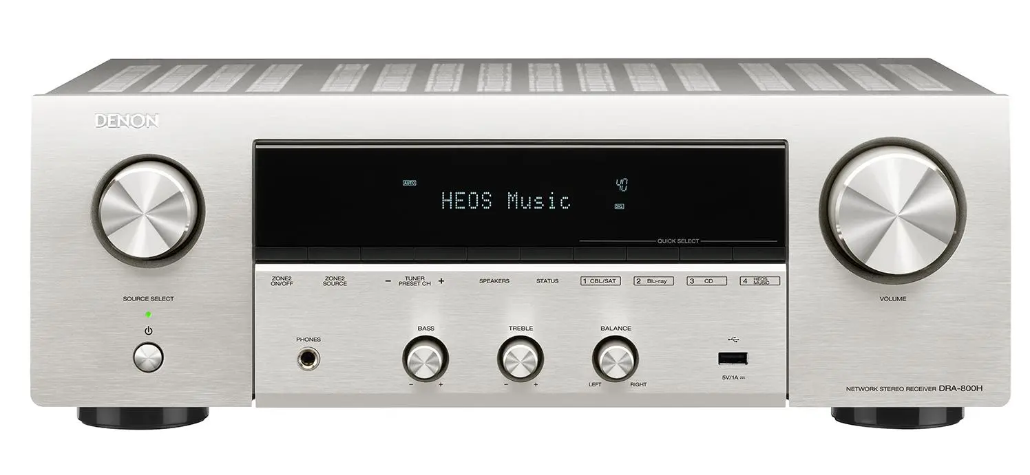 Amplituner Denon DRA-800H 2.2-kanałowy Wi-Fi Bluetooth AirPlay Srebrny