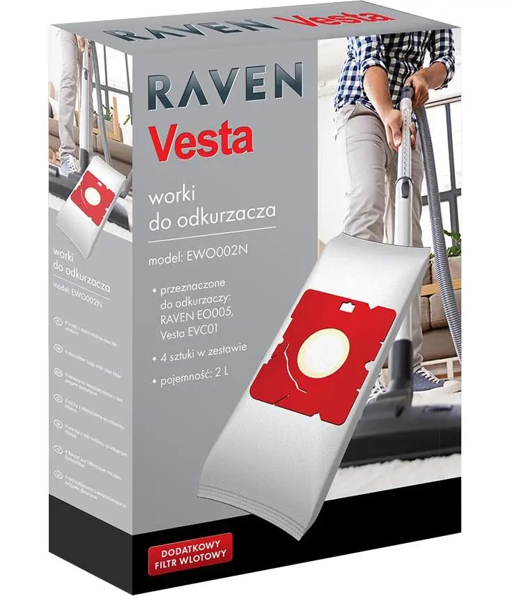 Worek do odkurzacza Raven EWO002N 4szt. + filtr