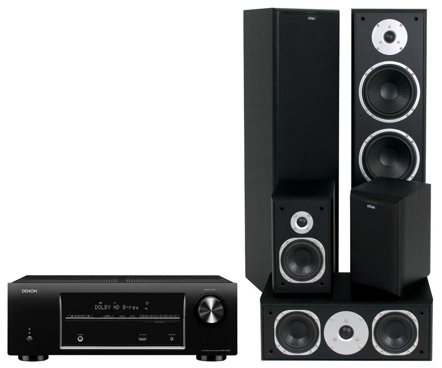 Zestaw kina Denon AVR-X500, Eltax Universe 5.0 (czarny)