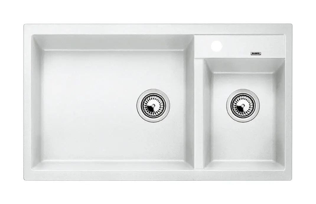 Zlewozmywak Blanco METRA 9 513269 Komora z lewej strony Granitowy Biały