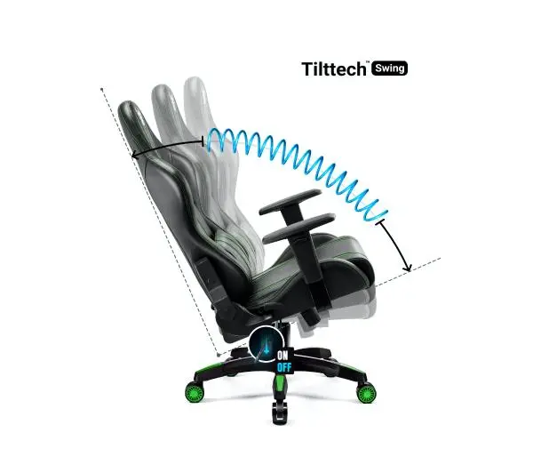 Diablo Chairs X-One 2.0 Normal Size Gamingowy do 136kg Skóra ECO Tkanina Czarno-zielony - Kup na Raty - RRSO 0%