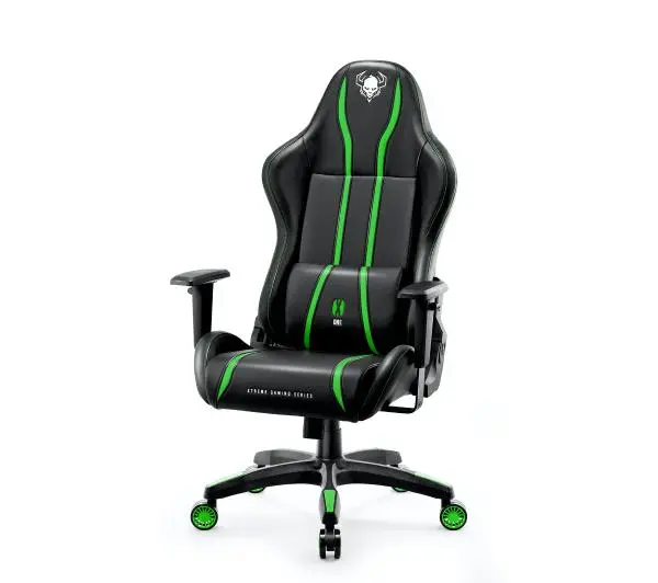Diablo Chairs X-One 2.0 Normal Size Gamingowy do 136kg Skóra ECO Tkanina Czarno-zielony - Kup na Raty - RRSO 0%