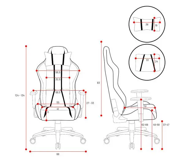 Diablo Chairs X-One 2.0 Normal Size Gamingowy do 136kg Skóra ECO Tkanina Czarno-biały - Kup na Raty - RRSO 0%