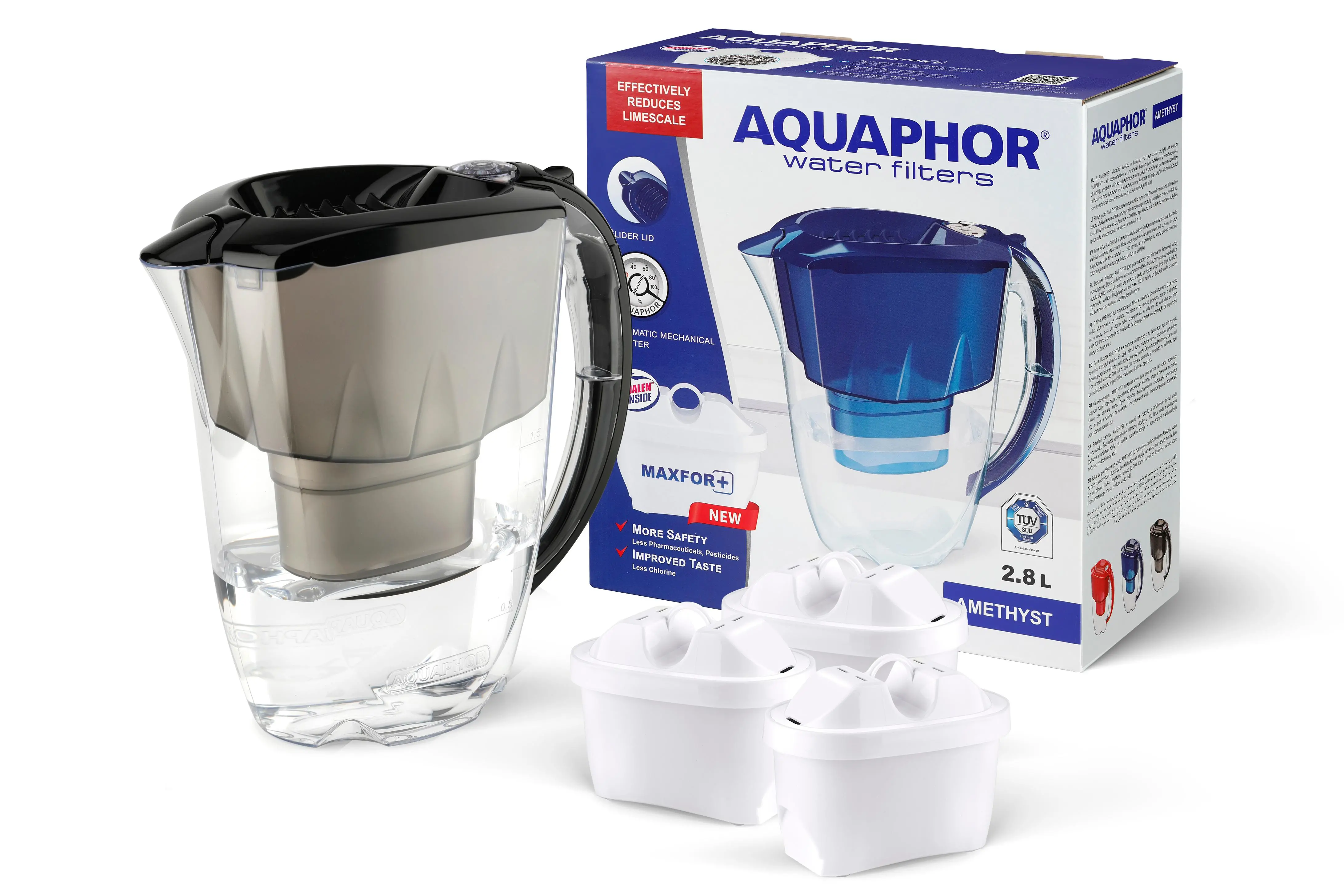 Dzbanek filtrujący Aquaphor Amethyst 2,8l 3 wkłady Czarny