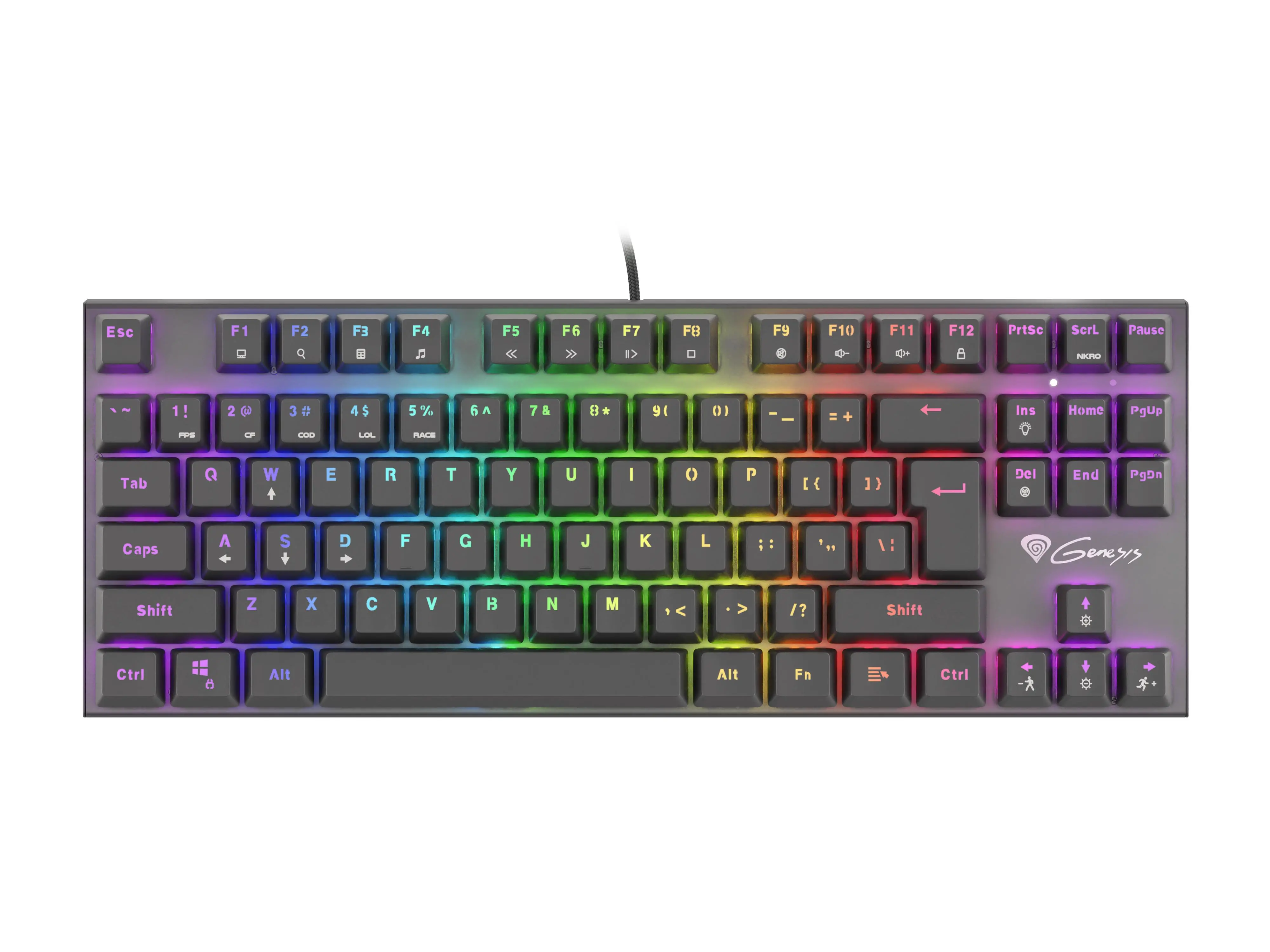 Klawiatura mechaniczna Genesis Thor 300 TKL RGB Outemu Red Czarny