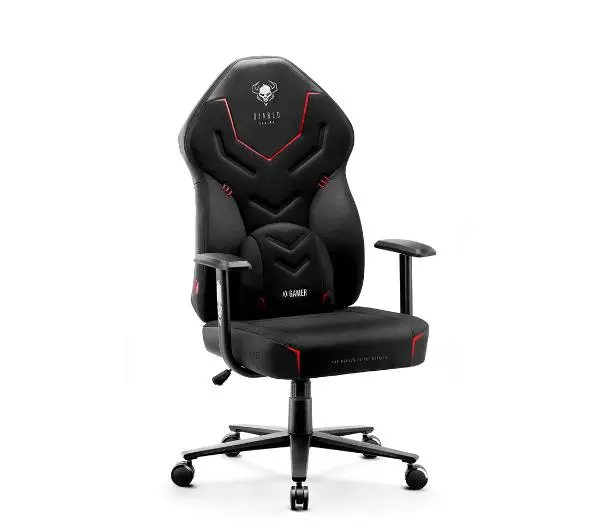 Diablo Chairs X-Gamer 2.0 Normal Size Gamingowy do 150kg Skóra ECO Tkanina Dark obsidian - Kup na Raty - RRSO 0%