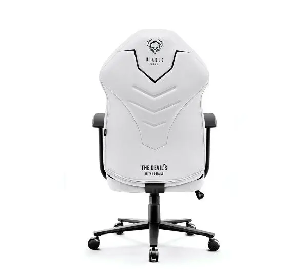 Diablo Chairs X-Gamer 2.0 Normal Size Gamingowy do 150kg Skóra ECO Tkanina Snow white - Kup na Raty - RRSO 0%