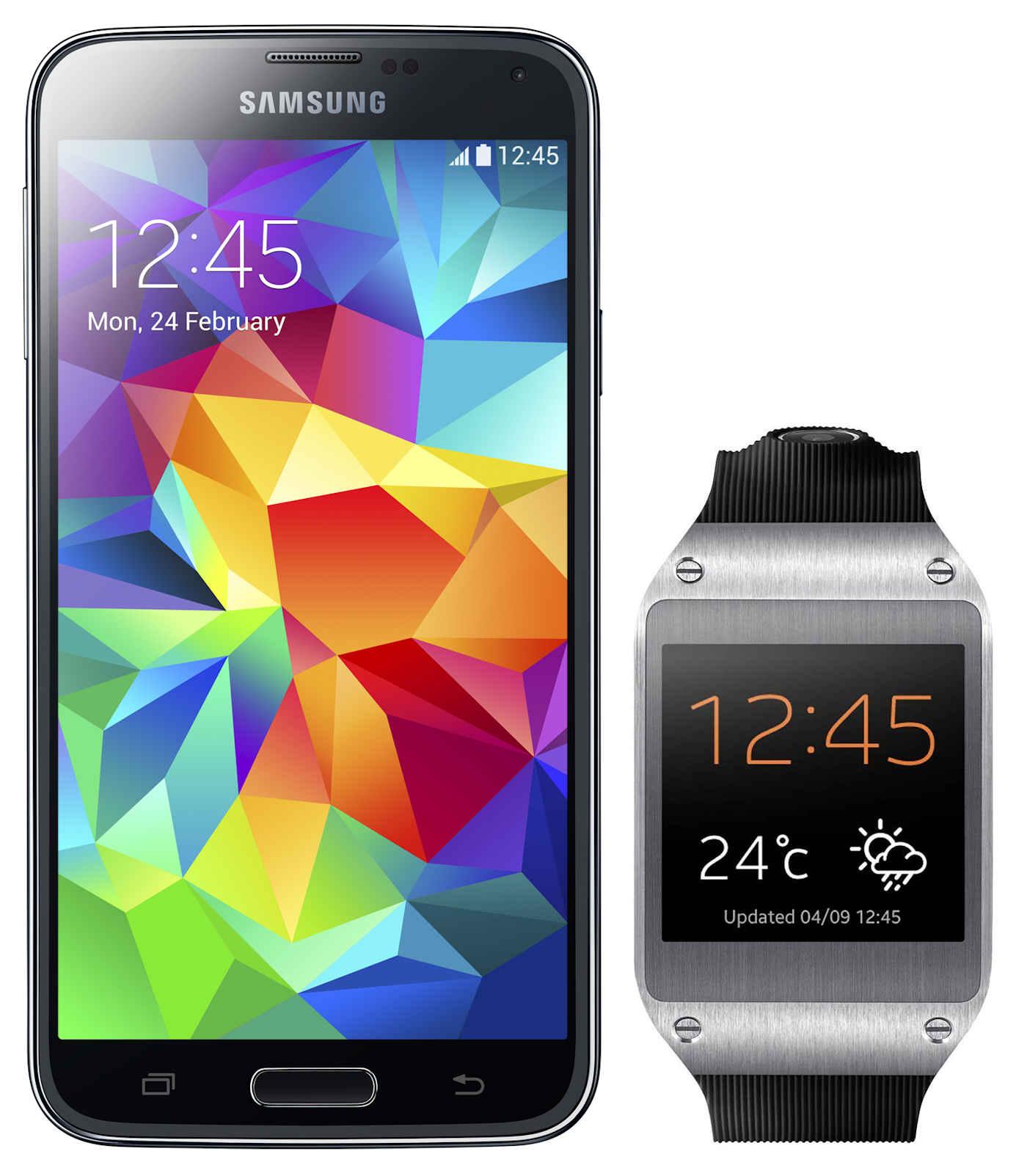 Samsung Galaxy S5 SM-G900F (czarny) + Galaxy Gear
