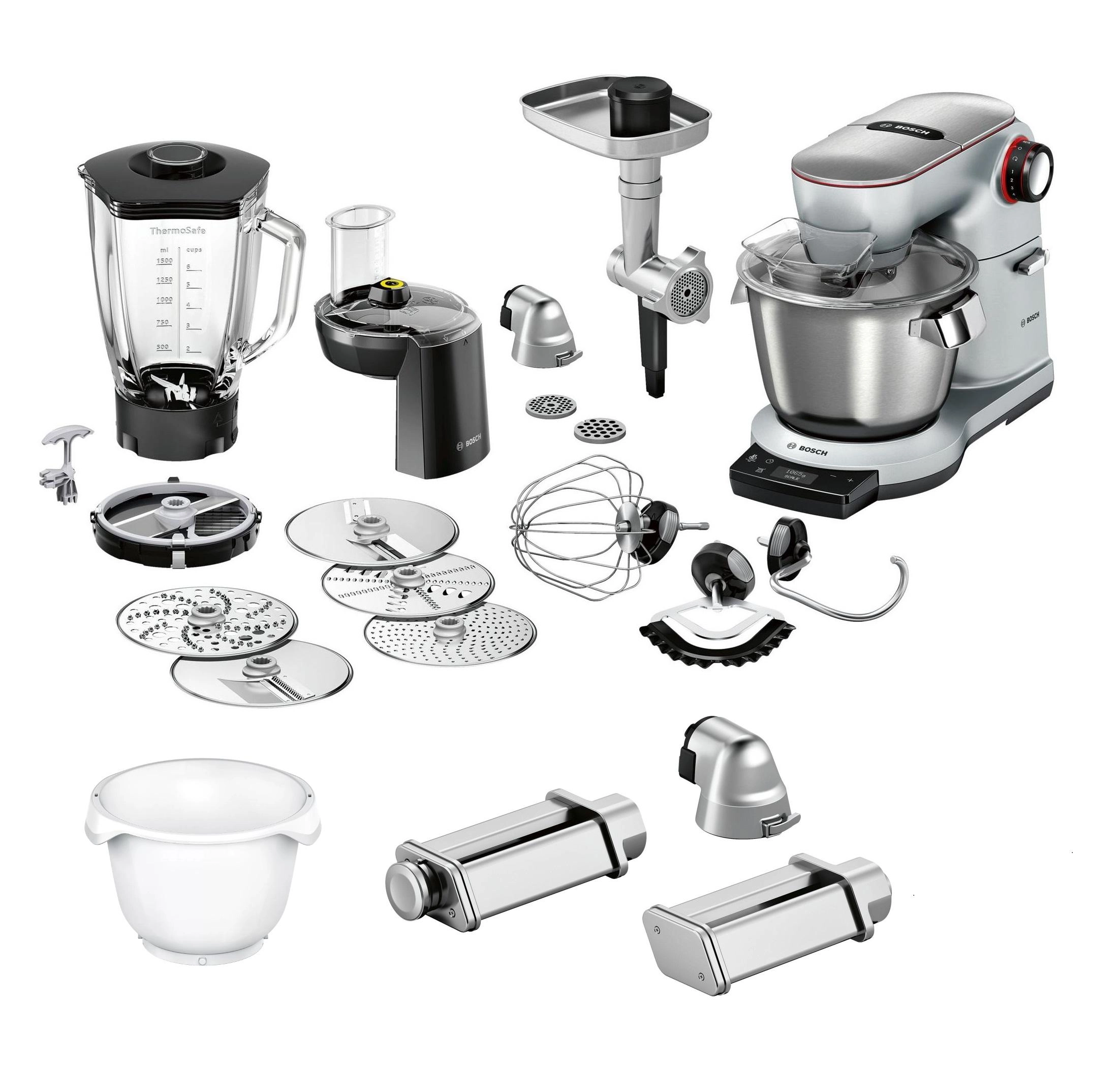 Robot planetarny Bosch OptiMUM MUM9BX5S61 z dodatkową misą i przystawką do makaronu 1500W misa 5,5l