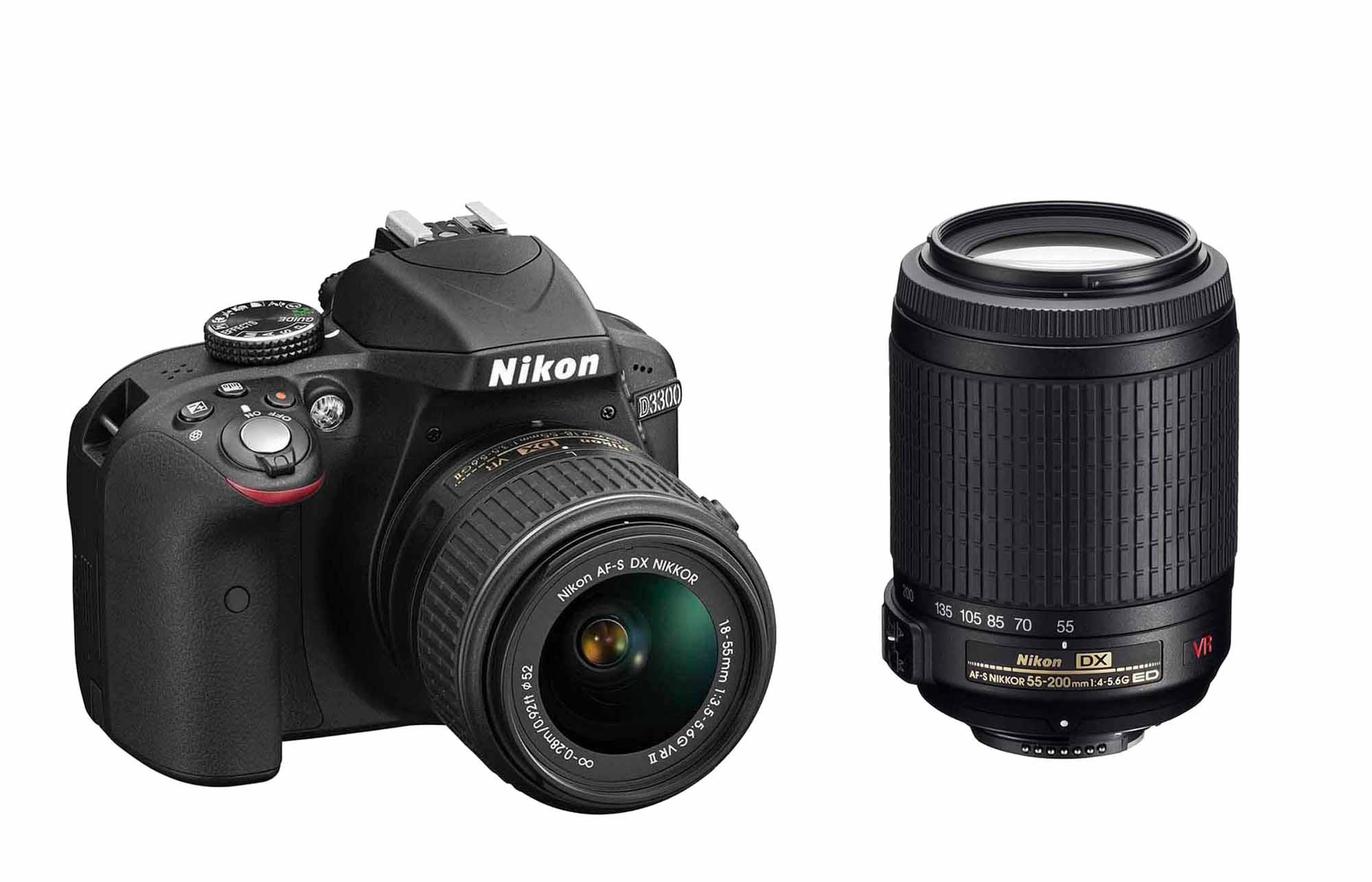 Lustrzanka Nikon D3300 (czarny) 18-55 mm VR II + 55-200 mm VR