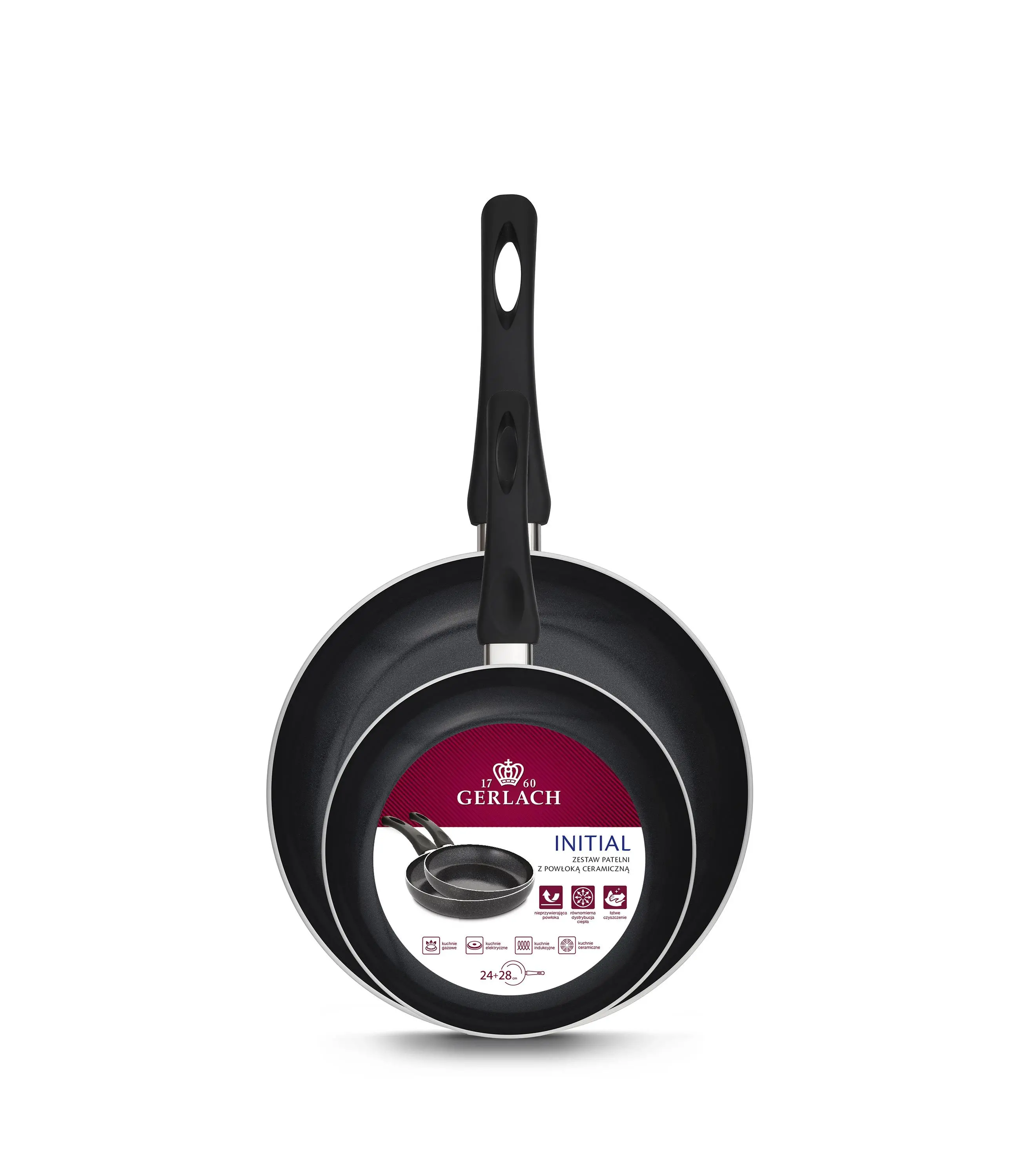 Zestaw patelni Gerlach Initial Indukcja Ceramiczna 24cm, 28cm