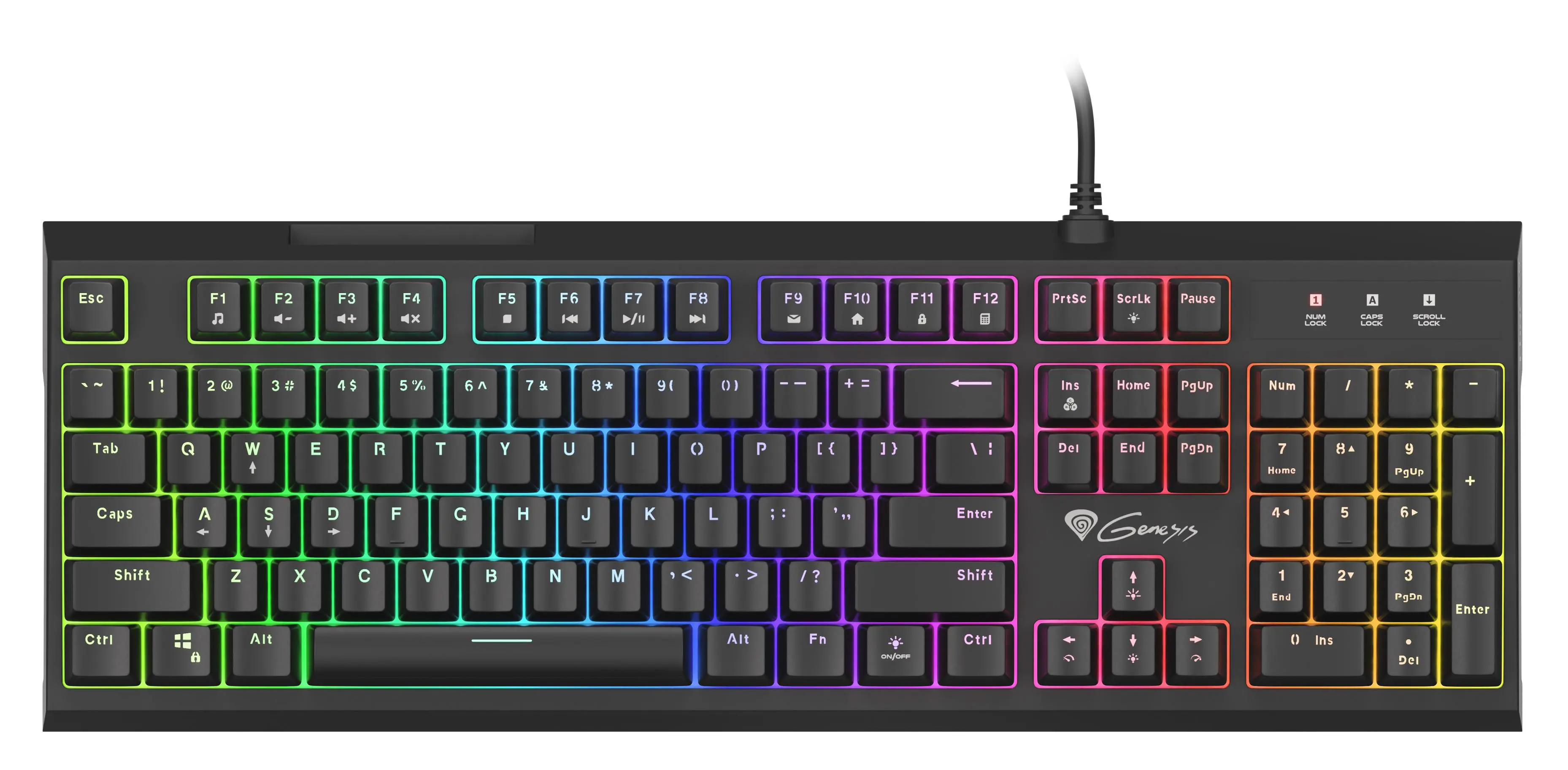 Klawiatura hybrydowa Genesis Thor 150 RGB Czarny