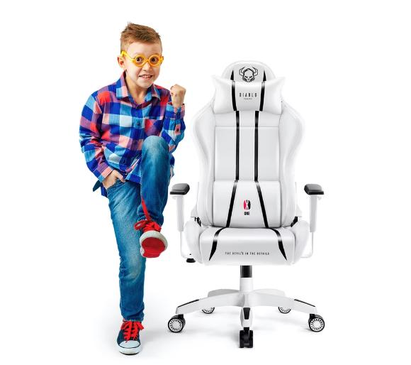 fotel gamingowy Diablo Chairs X-One 2.0 Kids Size (biało-czarny)