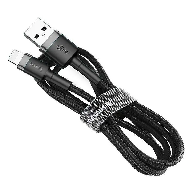Kabel Baseus Lightning USB Cafule 2,4A 1m Szaro-czarny