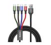 Kabel Baseus USB-C/2 x Lighting/micro-USB Fast 3,5 A 1,2 m Czarny