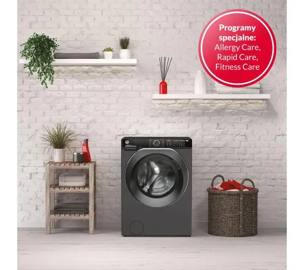 Hoover H-Wash 500 HWP 49AMBCR/1-S Slim 9kg 1400obr/min Zdalne sterowanie - DRUGI -30%, ALBO 5-TY ZA 1ZŁ - Kup na Raty - RRSO 0%