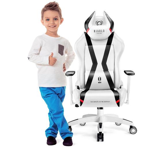 fotel gamingowy Diablo Chairs X-Horn 2.0 Kid Size (biało-czarny)