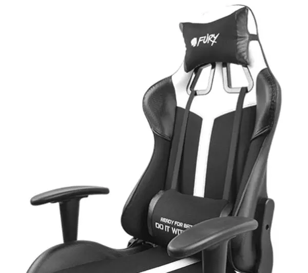 Fury Avenger XL Gamingowy do 150kg Skóra ECO Czarno-biały - Kup na Raty - RRSO 0%