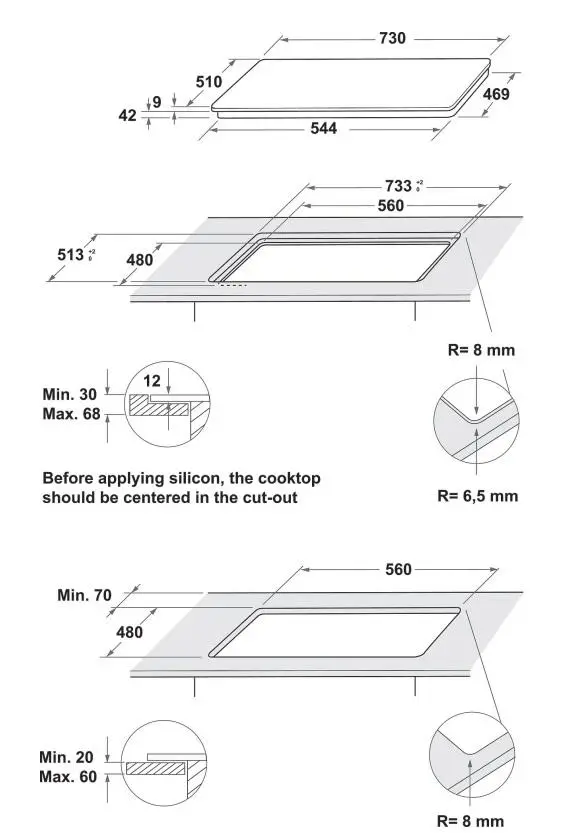 Płyta gazowa Whirlpool AKWL 728/NB 73cm
