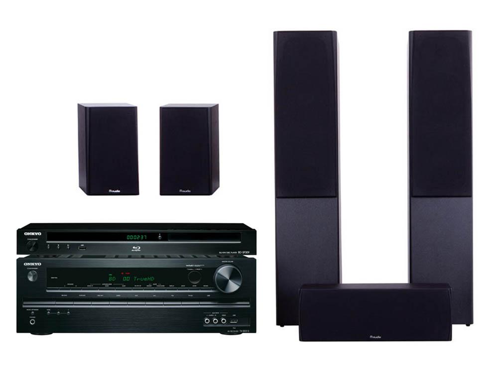 Zestaw kina Onkyo BD-SP309B, TX-SR313B (czarny), M-Audio HCS-9920 (wenge)
