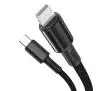 Kabel Baseus USB-C do Lightning High Density Braided 20W 5A PD 1m Czarny