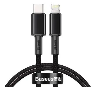 Kabel Baseus USB-C do Lightning High Density Braided 20W 5A PD 1m Czarny