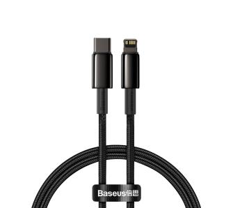 Kabel Baseus USB-C do Lightning Tungsten Gold 20W 5A PD 1m Czarny