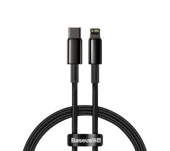 Kabel Baseus USB-C do Lightning Tungsten Gold 20W 5A PD 1m Czarny