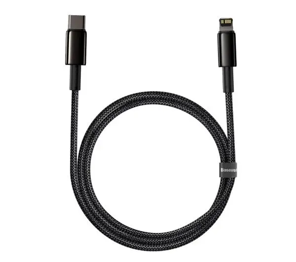 Baseus USB-C do Lightning Tungsten Gold 20W 5A PD 1m Czarny