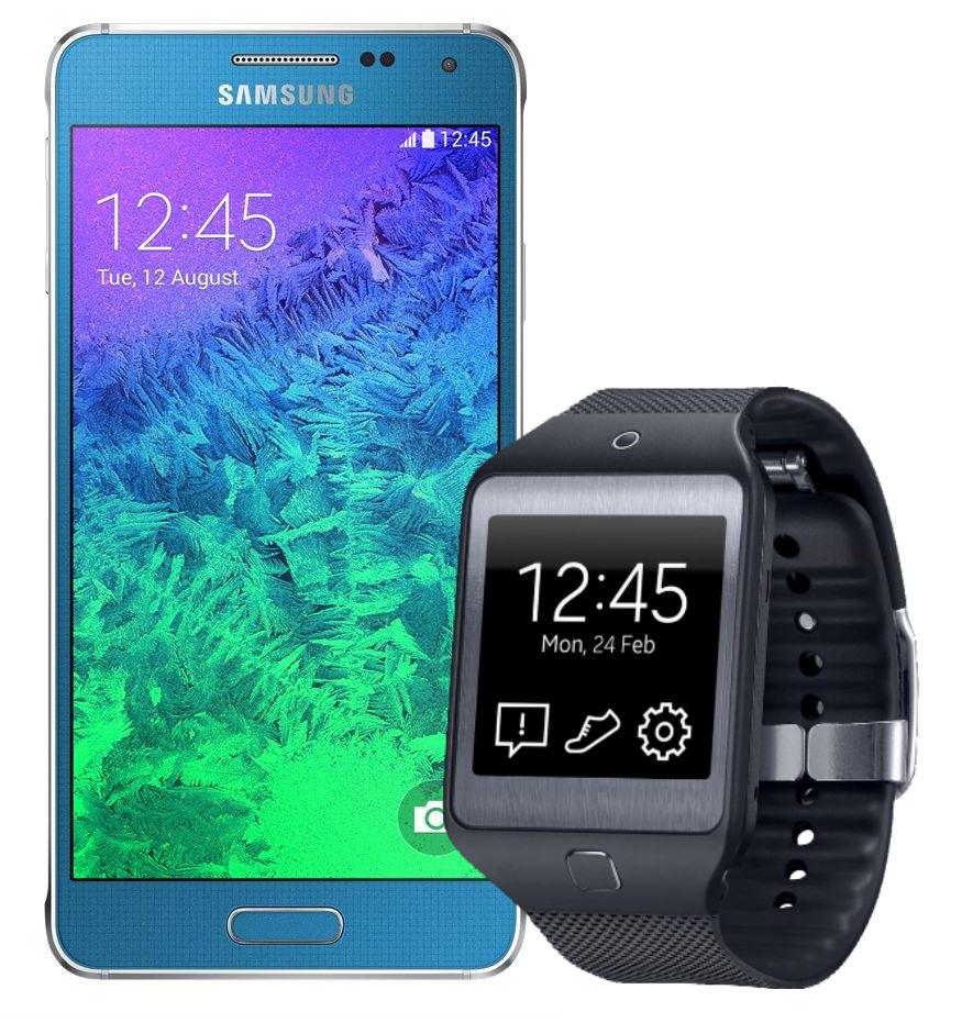 Samsung Galaxy Alpha SM-G850F (niebieski) + Gear 2 Neo