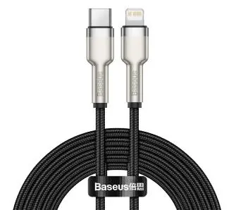 Kabel Baseus USB-C do Lightning Cafule Czarny