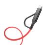 Kabel BlitzWolf microUSB + adapter USB-C BW-MT3 0.9m (czerwony)