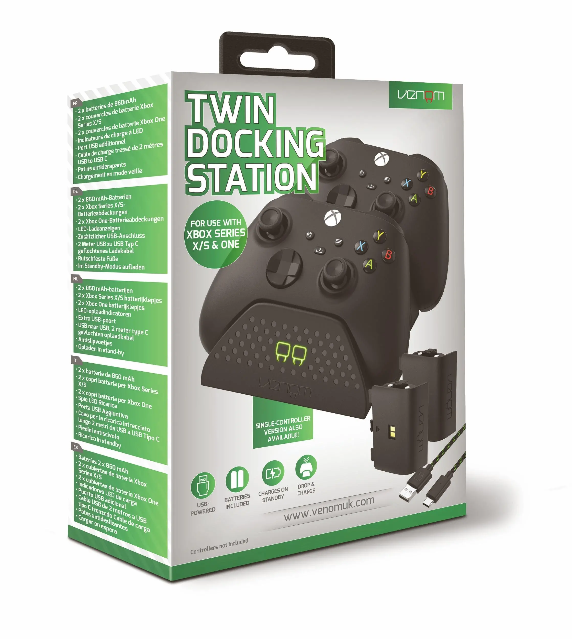 Ładowarka Venom Venom VS2881 do padów Xbox Series / Xbox One + 2 akumulatory Czarny
