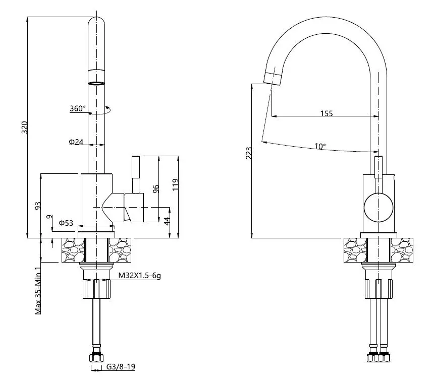 Bateria Quadron 3623500_BL Kate Czarny Stal szlachetna