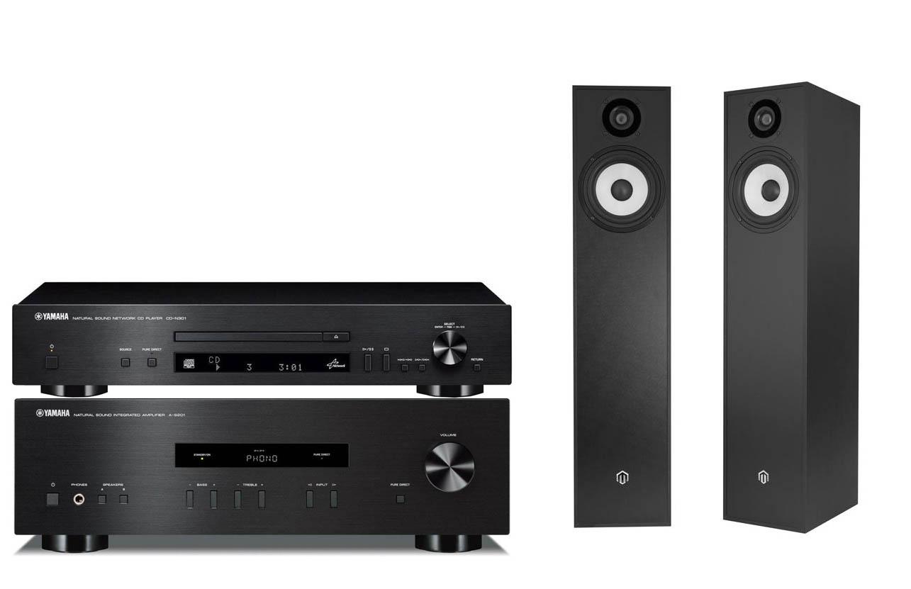 Wieża Yamaha CD-N301 + AS-201 (czarny) + Pylon Audio Pearl 20 (czarny)
