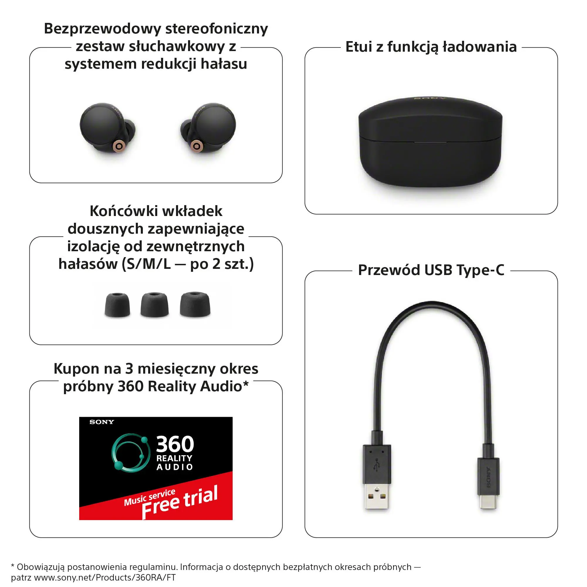 SONY - sony WF-1000XM4 ブラック　Bluetooth WF-1000XM4 | Bezprzewodowe słuchawki z systemem redukcji
