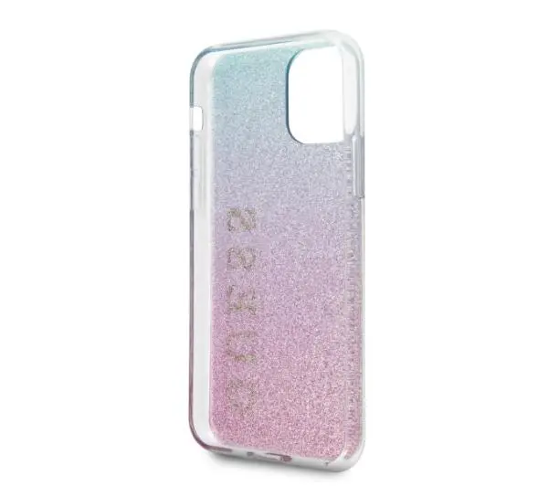 Guess Glitter Gradient GUHCN65PCUGLPBL do iPhone 11 Pro Max Różowo-niebieski