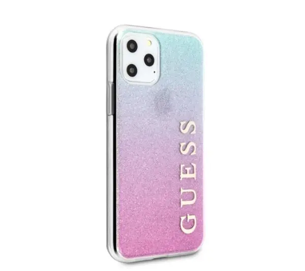 Guess Glitter Gradient GUHCN65PCUGLPBL do iPhone 11 Pro Max Różowo-niebieski