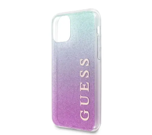 Guess Glitter Gradient GUHCN65PCUGLPBL do iPhone 11 Pro Max Różowo-niebieski