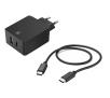 Ładowarka sieciowa Hama Power Delivery PD/Qualcomm® 30W + USB A + kabel Type-C