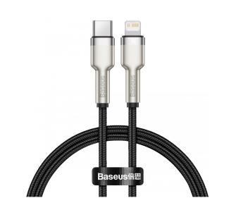 Kabel Baseus Cafule metal USB-C do Lightning 20W 0,25m Czarny