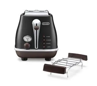 Toster DeLonghi Icona Vintage CTOV 2103.BK Ruszt do bułek Rozmrażanie 900W