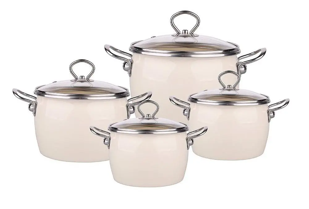 Zestaw garnków Silesia Rybnik Rybnik Balbina Indukcja Stal węglowa 8 elementów